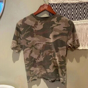 FADED GLORY CAMOUFLAGE WOMANS SHORT SLEEVE TOP XL 14-16
